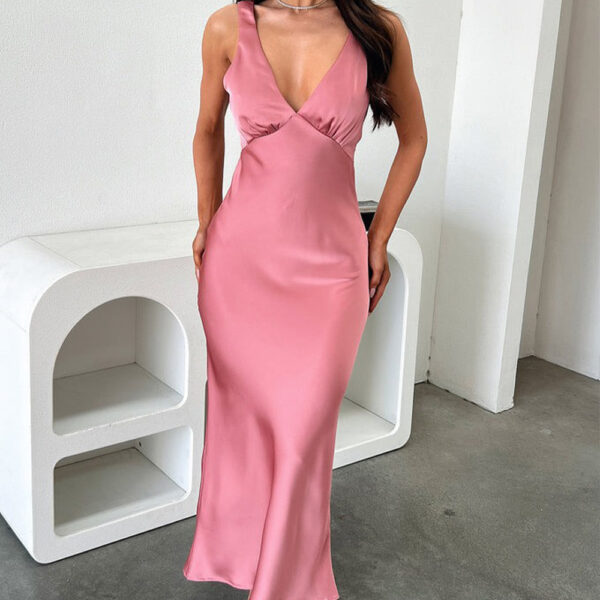 Silk Dress Midi Rose Silk Dress Midi Rose
