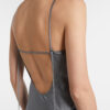 Silk Dress Midi Silver