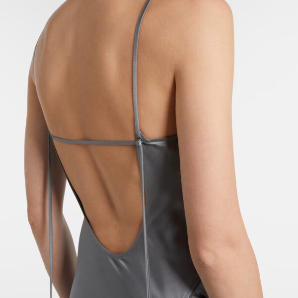 Silk Dress Midi Silver