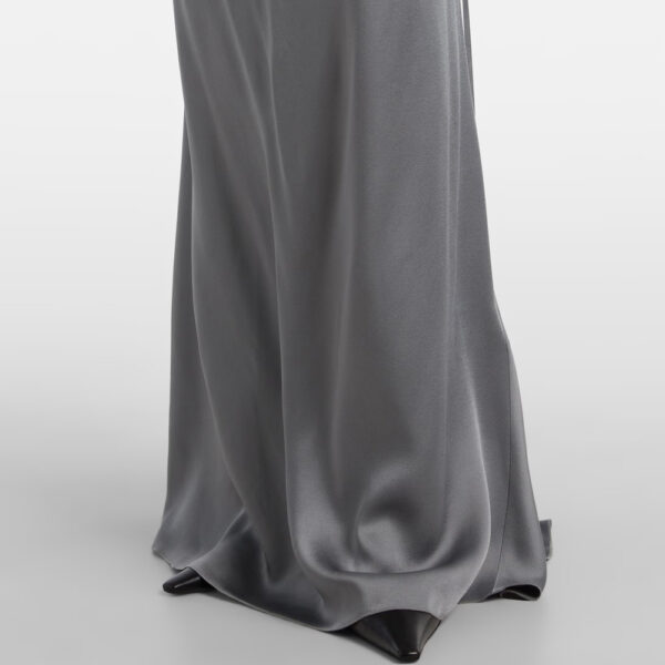 Silk Dress Midi Silver
