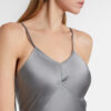 Silk Dress Midi Silver