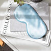 Maschera per gli occhi in seta con cinturino elastico blu cielo