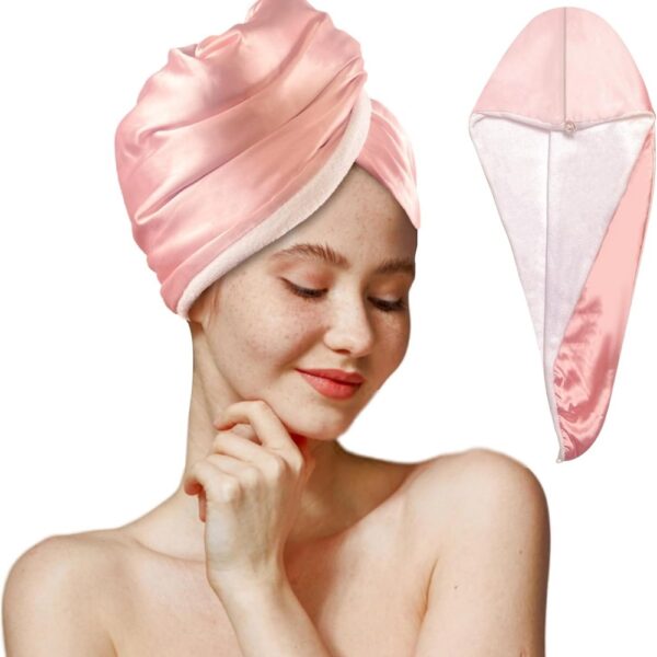 Seidenhaartuch Wickeltuch Turban Rose Seidenhaartuch Wickeltuch Turban Rose