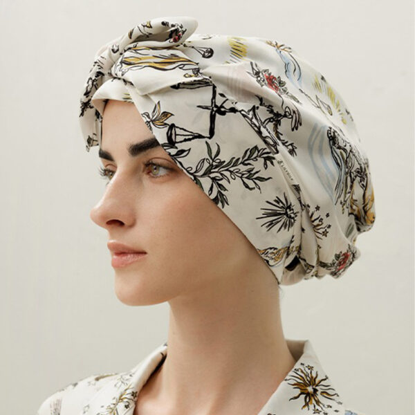 Seiden-Haartuch Wickeltuch Turban Floral Seiden-Haartuch Wickeltuch Turban Floral