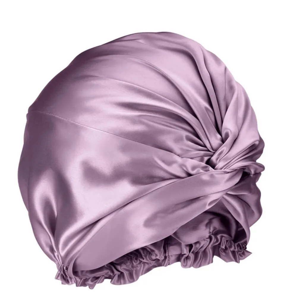 Silk Hair Wrap Double Layer Lilac