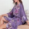 Silk Kimono Robe Jacquard Lilac Silk Kimono Robe Jacquard Lilac