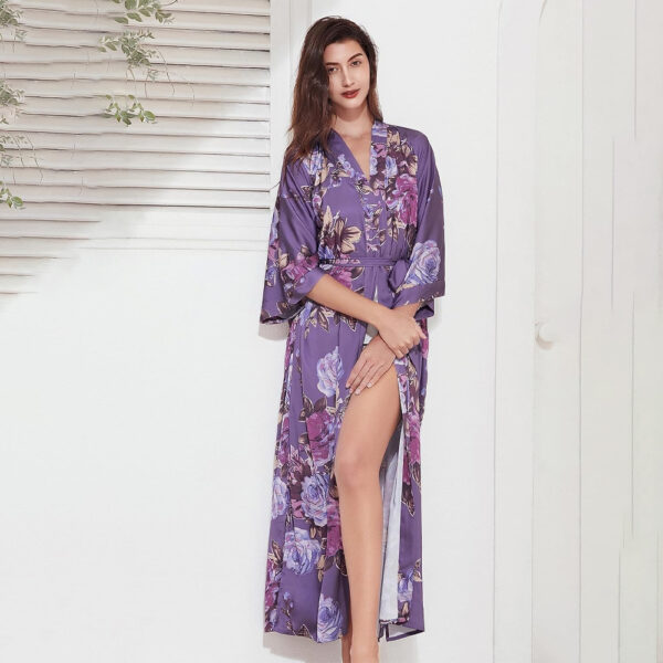 Silk Kimono Robe Jacquard Lilac Silk Kimono Robe Jacquard Lilac