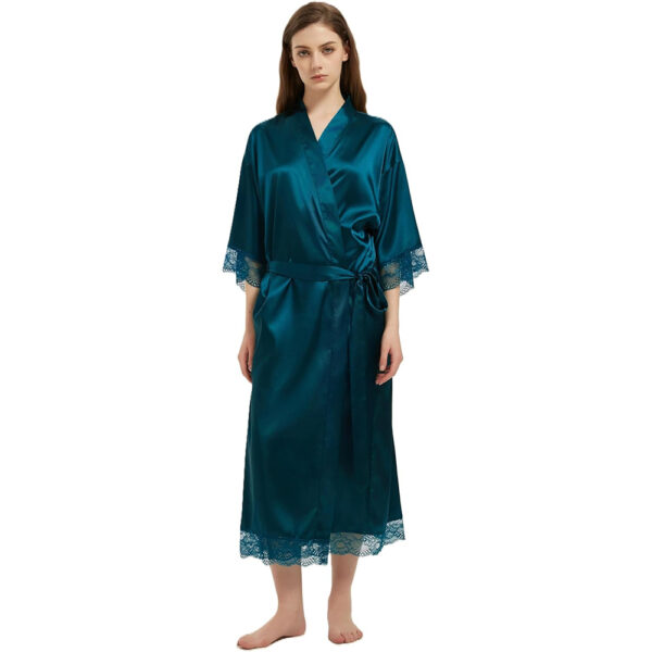 Kimono de seda Esmeralda largo medio Kimono de seda Esmeralda largo medio