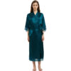 Silk Kimono Robe Mid Length Emerald Silk Kimono Robe Mid Length Emerald