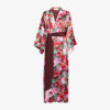 Kimono de seda con estampado rosa