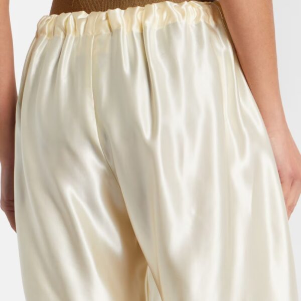 Silk Lounge Bottoms Ankle Length Ivory