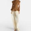 Silk Lounge Bottoms Ankle Length Ivory