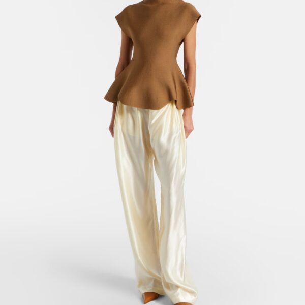 Silk Lounge Bottoms Ankle Length Ivory