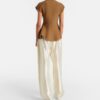 Silk Lounge Bottoms Ankle Length Ivory