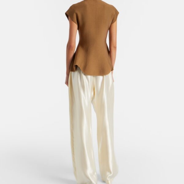 Silk Lounge Bottoms Ankle Length Ivory