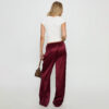 Silk Lounge Bottoms Ankle Length Wine