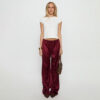 Silk Lounge Bottoms Ankle Length Wine