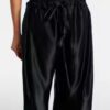 Seta Lounge Bottoms con coulisse Nero
