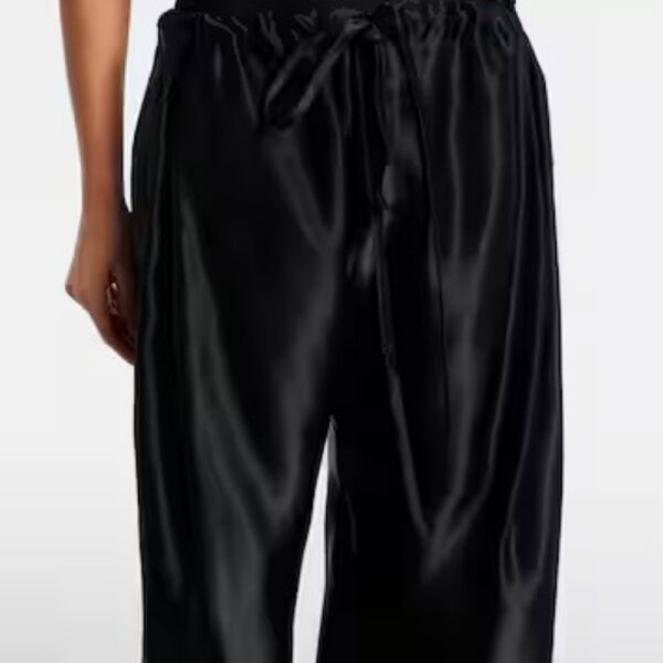 Seta Lounge Bottoms con coulisse Nero