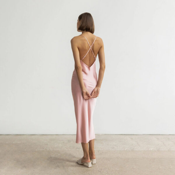 Silk Nightgown Cowl Neck Blush