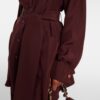 Silk Outerwear Belted Wine
