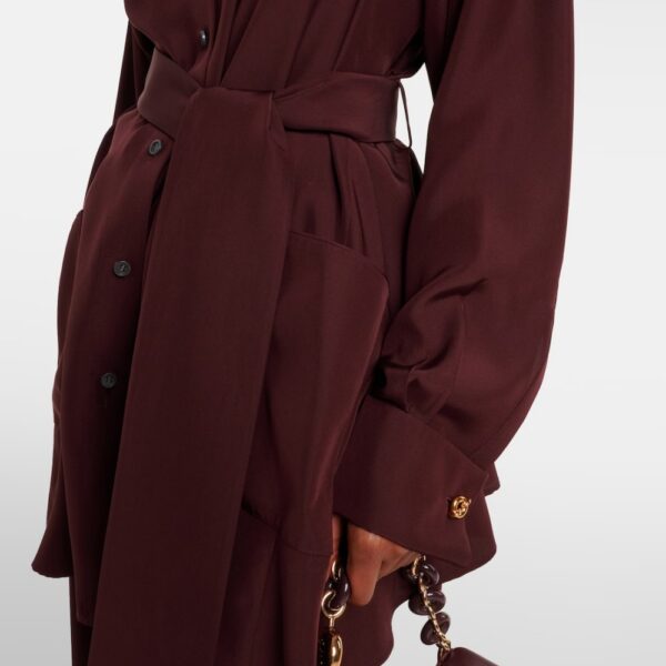 Silk Outerwear Belted Wine