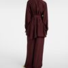 Silk Outerwear Belted Wine