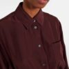 Silk Outerwear Belted Wine