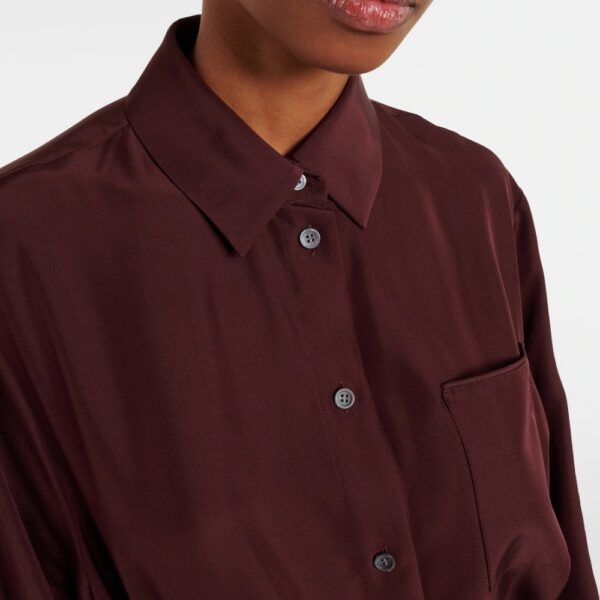 Silk Outerwear Belted Wine