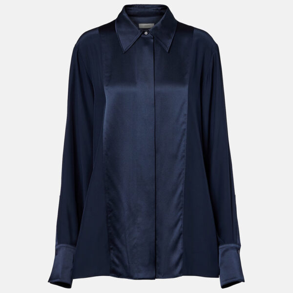 Silk Outerwear Quilted Navy