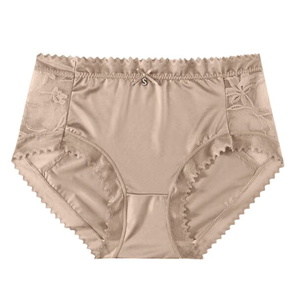 Silk Panties Lace Trim Coffee