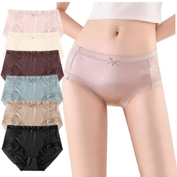 Silk Panties Lace Trim Coffee (3) Silk Panties Lace Trim Coffee