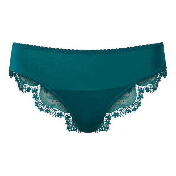 Silk Panties Lace Trim Emerald