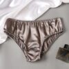 Silk Panties Mid Rise Silver Silk Panties Mid Rise Silver