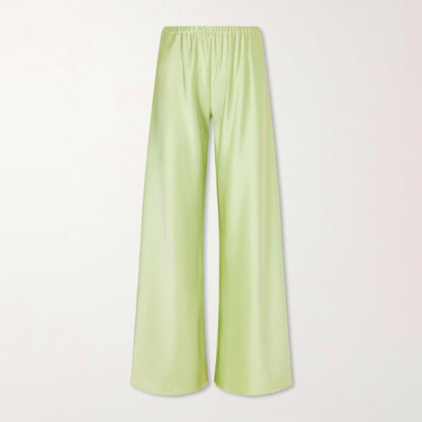 Silk Pants Ankle Length Sage