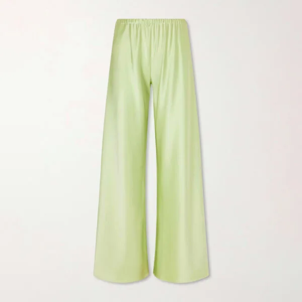 Silk Pants Ankle Length Sage Silk Pants Ankle Length Sage