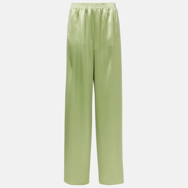 Silk Pants Ankle Length Sage