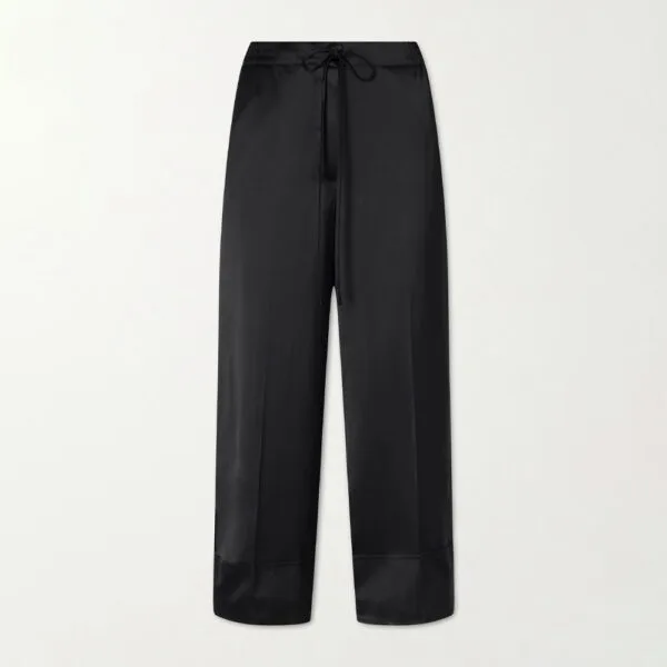 Silk Pants Drawstring Black Silk Pants Drawstring Black