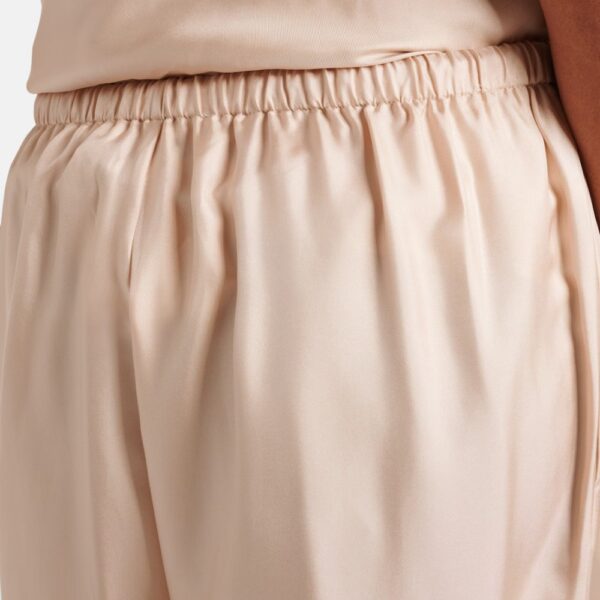 Pantalones de seda con cordón Champán