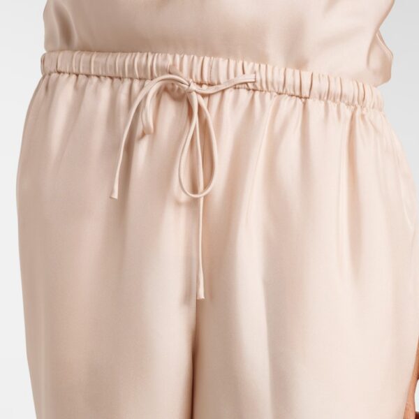Pantalones de seda con cordón Champán