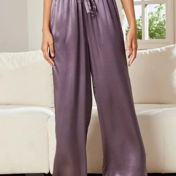 Silk Pants Drawstring Lilac