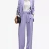 Silk Pants Elastic Waist Lilac Silk Pants Elastic Waist Lilac
