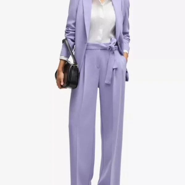 Silk Pants Elastic Waist Lilac Silk Pants Elastic Waist Lilac