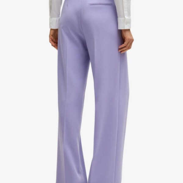 Silk Pants Elastic Waist Lilac