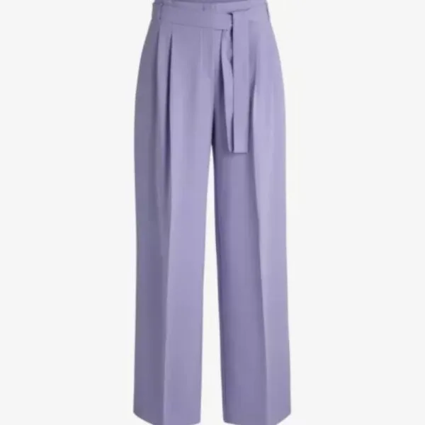 Silk Pants Elastic Waist Lilac Silk Pants Elastic Waist Lilac