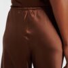 Pantaloni di seta a vita alta Caffè