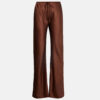 Pantaloni di seta a vita alta Caffè