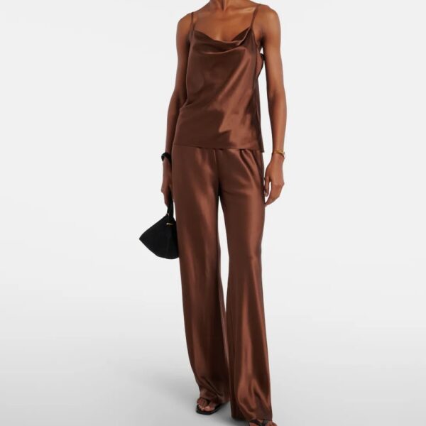 Silk Pants High Rise Coffee