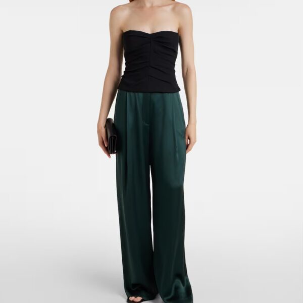 Silk Pants High Rise Emerald