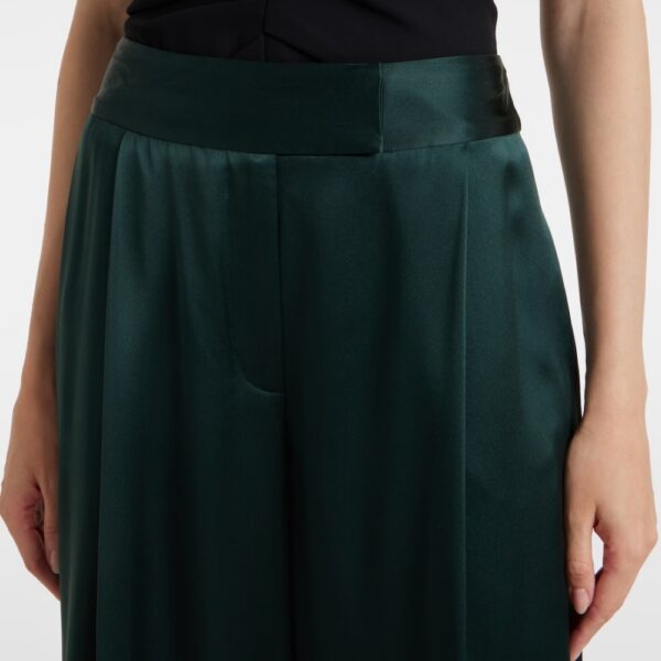 Silk Pants High Rise Emerald